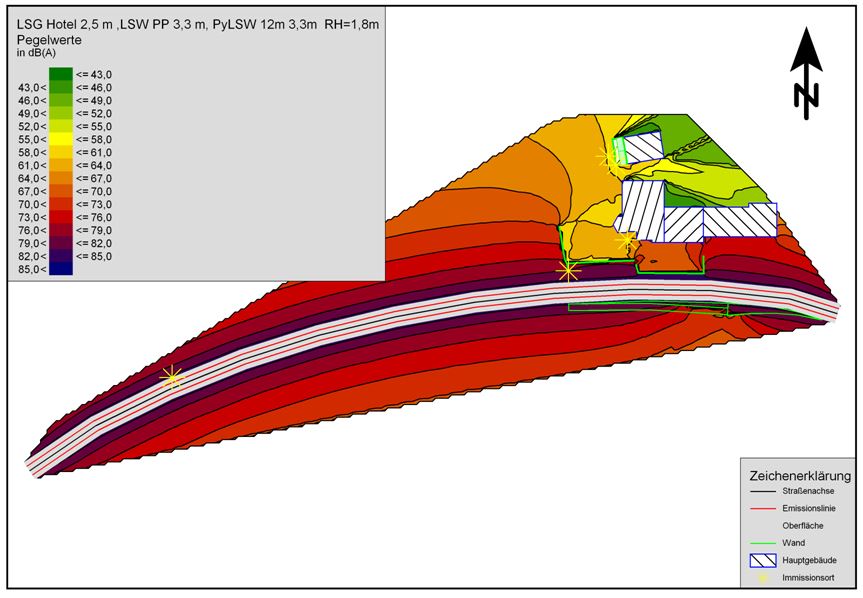Ausbreitungsrechung für Verkehrslärm